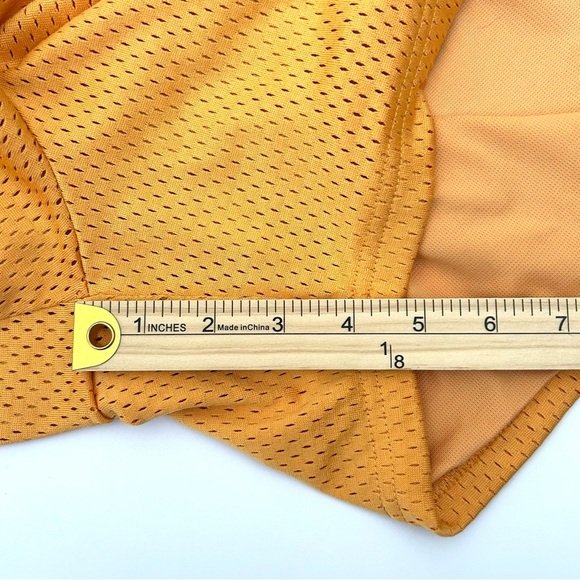 Inaka Power Shorts Patch Logo Athletic Lined Drawstring Mango Yellow Size Medium - Picture 10 of 11